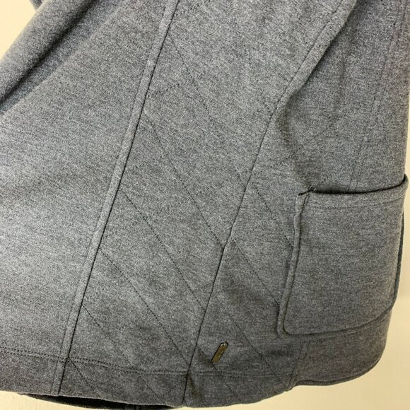 LOLE Womens L Knit Blazer Jacket 3 Button Gray Pockets Cozy Work Office Stretch - Picture 8 of 14